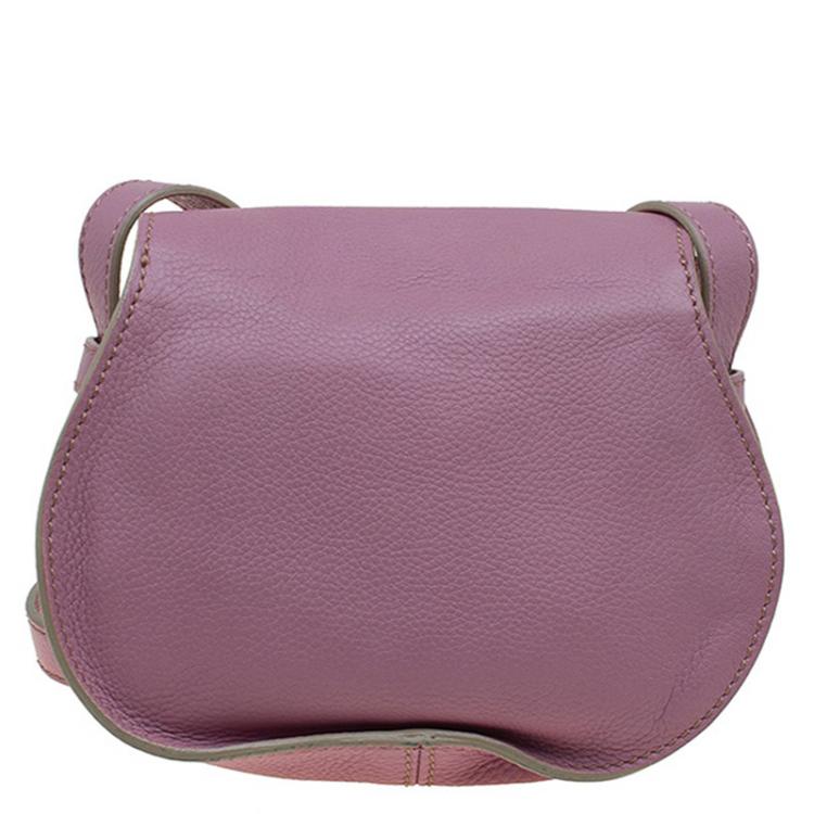 Pre Owned Chloe Lilac Leather Mini Marcie Crossbody Bag