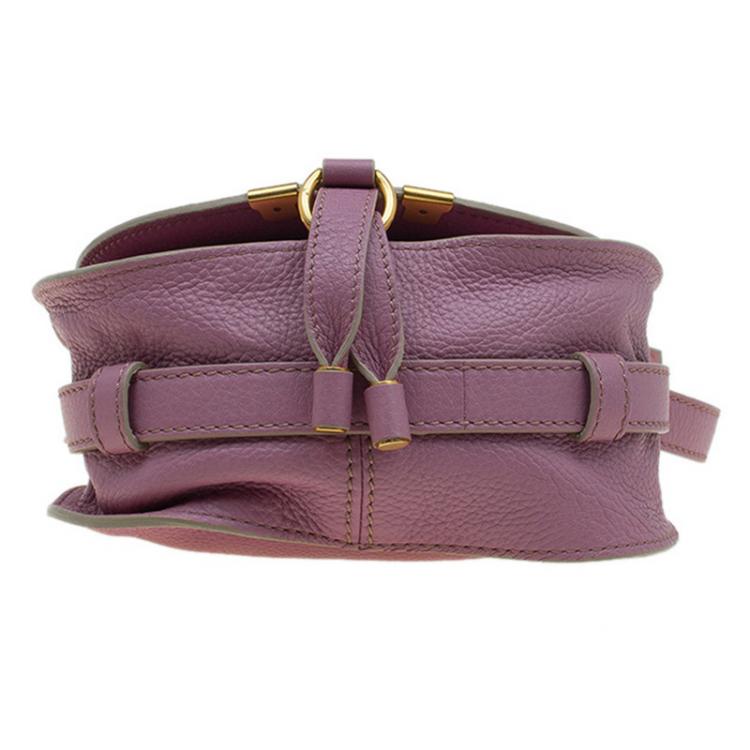 Pre Owned Chloe Lilac Leather Mini Marcie Crossbody Bag