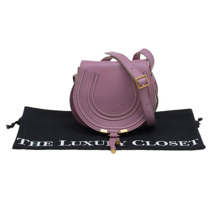 Pre Owned Chloe Lilac Leather Mini Marcie Crossbody Bag