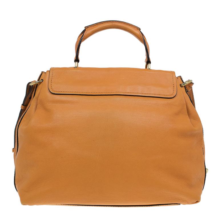 Pre Owned Chloe Tan Leather Medium Elsie Shoulder Bag