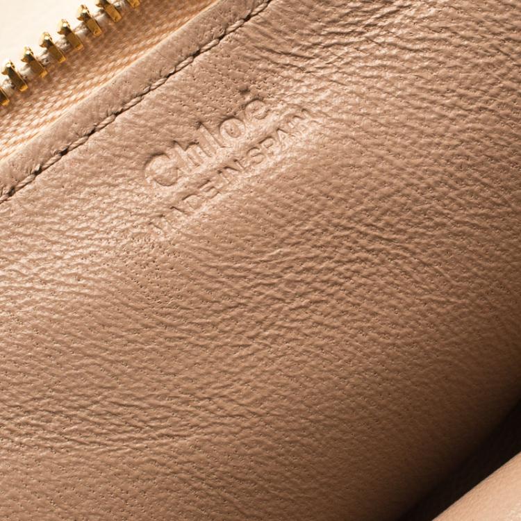 Pre Owned Chloe Beige Leather Double Zip Reversible Pouch