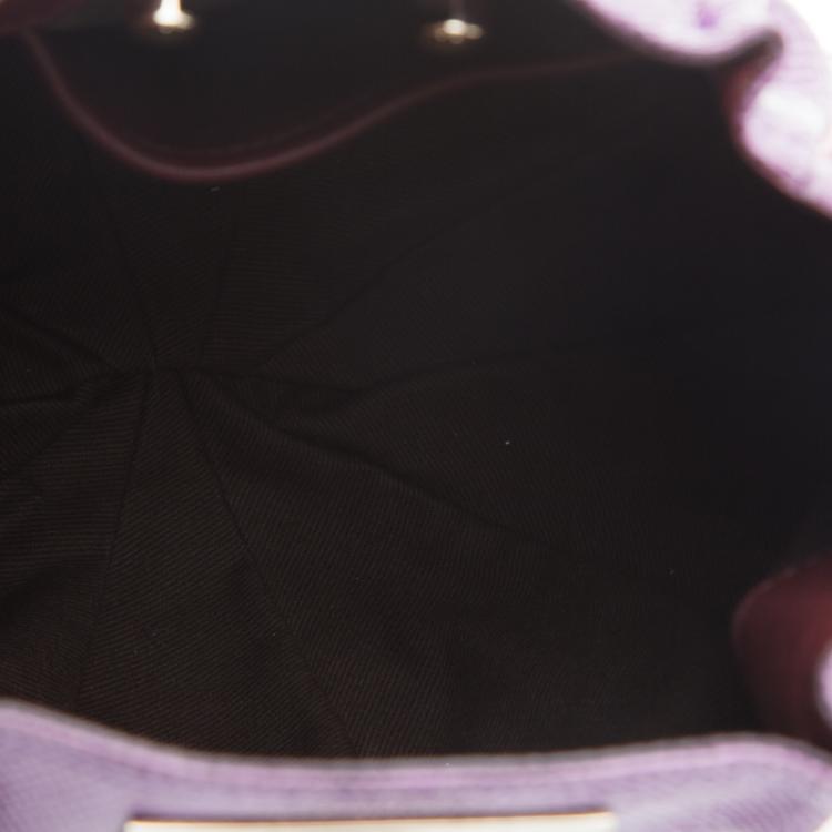 Pre Owned Chloe Purple Lizard Boudoir Bucket Crossbody Bag