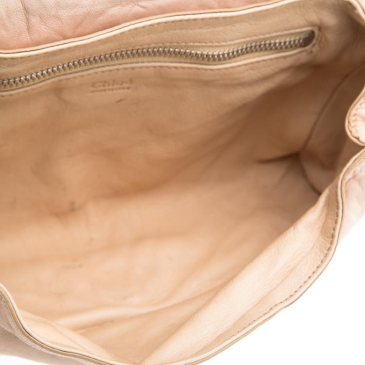 Pre Owned Chloe Blush Pink Leather Bow Shoulder Bag
