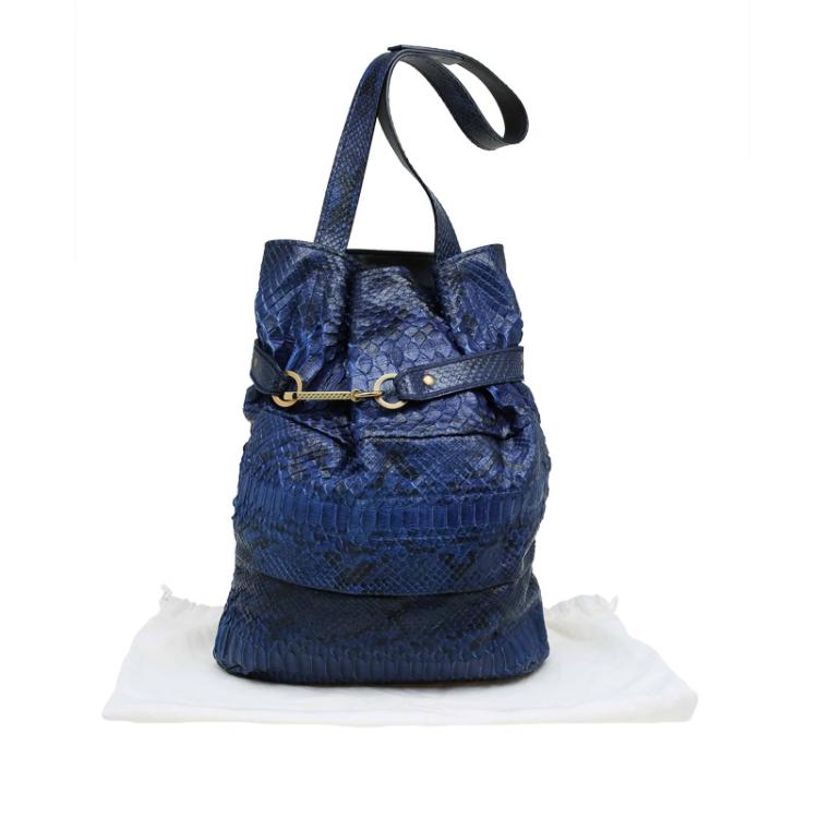 Pre Owned Chloe Blue Python Joan Bucket bag