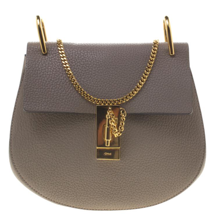 Pre Owned Chloe Beige Leather Medium Drew Shoulder Bag