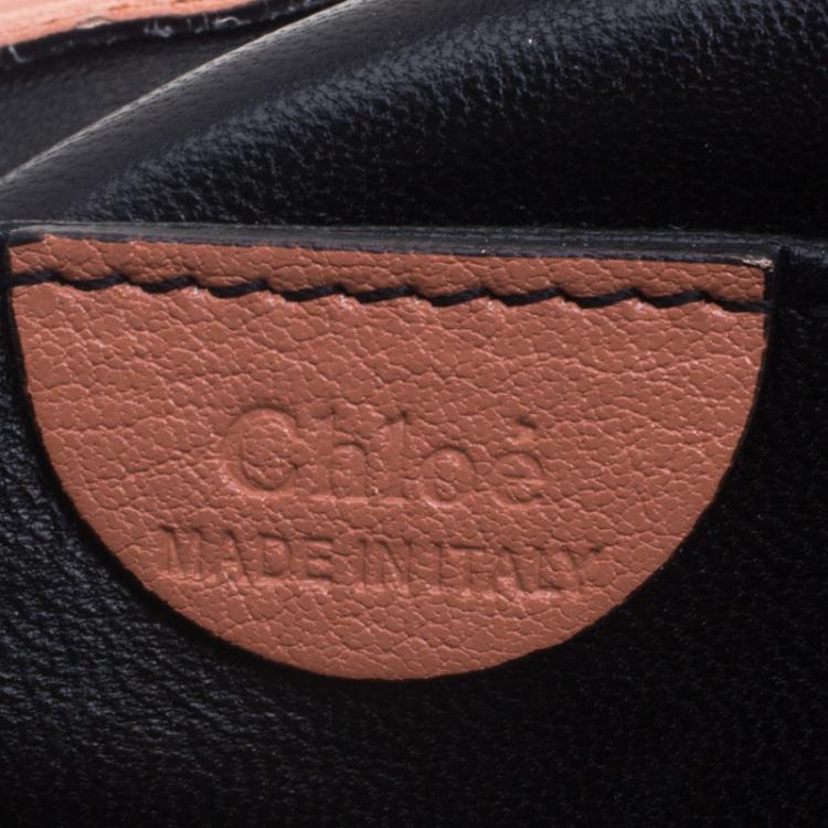 Pre Owned Chloe Peach Leather Medium Elsie Chain Shoulder Bag