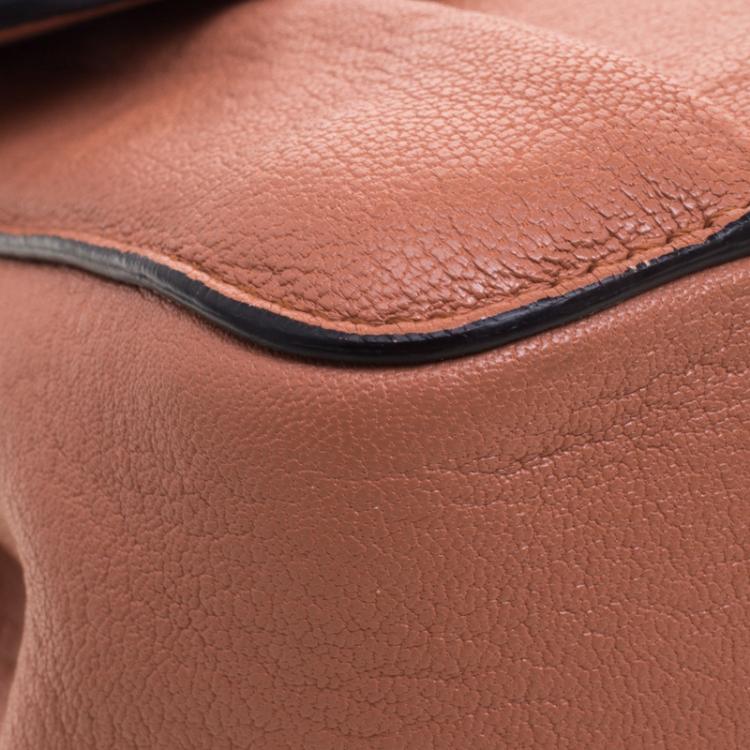 Pre Owned Chloe Peach Leather Medium Elsie Chain Shoulder Bag