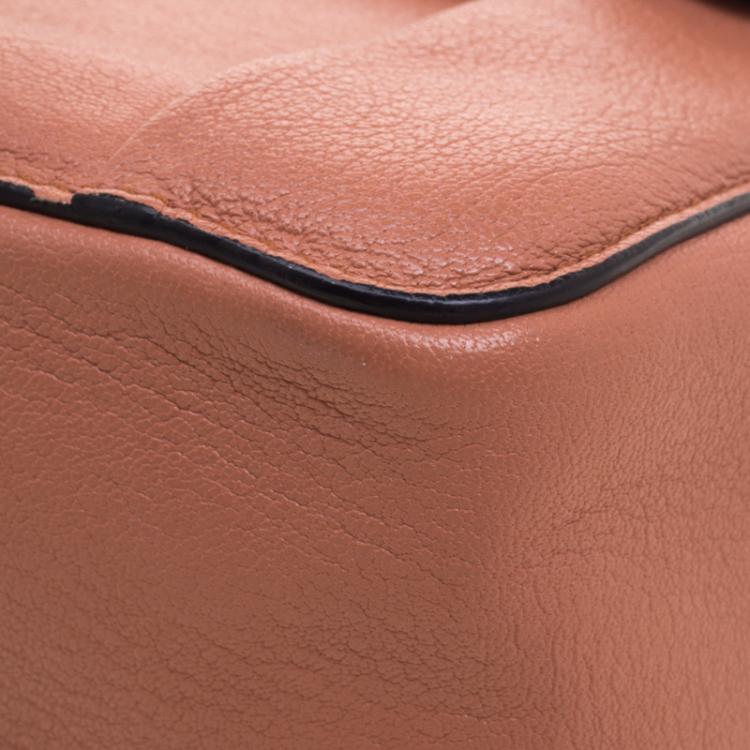 Pre Owned Chloe Peach Leather Medium Elsie Chain Shoulder Bag