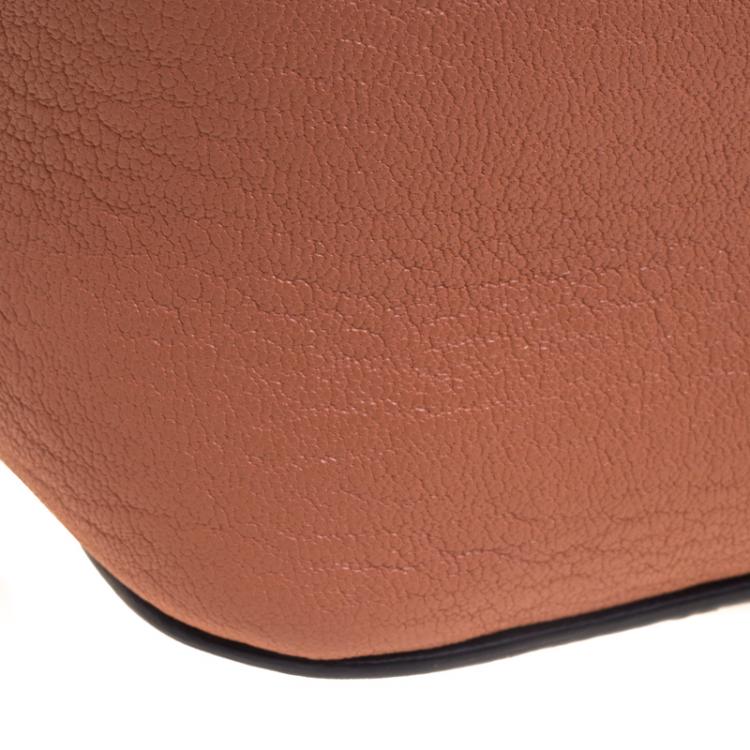 Pre Owned Chloe Peach Leather Medium Elsie Chain Shoulder Bag