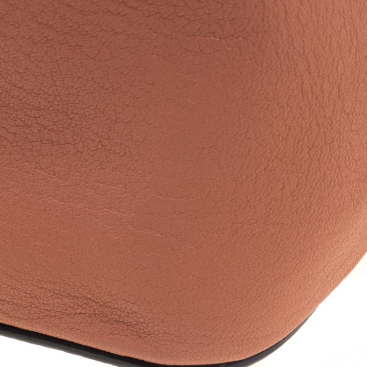 Pre Owned Chloe Peach Leather Medium Elsie Chain Shoulder Bag
