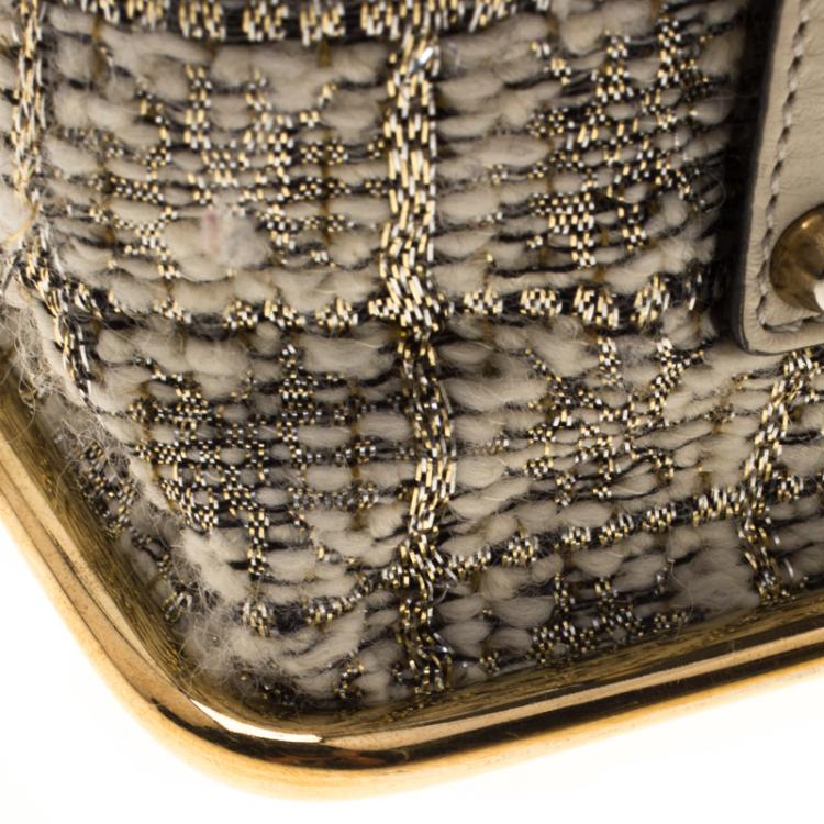 Pre Owned Chloe Metallic Tweed Medium Sally Flap Shoulder Bag
