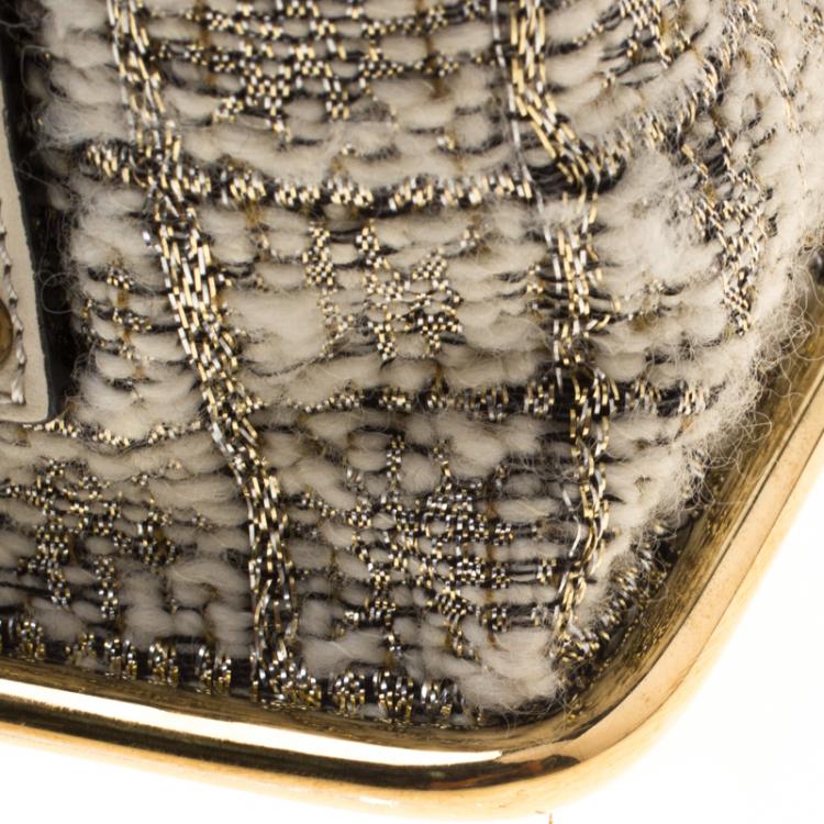 Pre Owned Chloe Metallic Tweed Medium Sally Flap Shoulder Bag