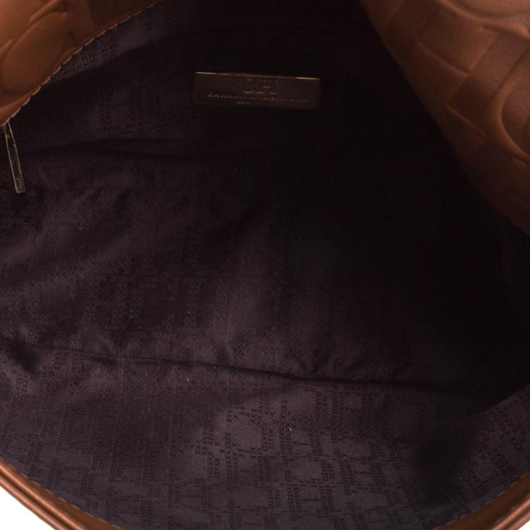 Pre Owned Carolina Herrera Brown Leather New Baltazar Shoulder Bag