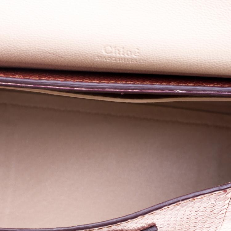 Pre Owned Chloe Multicolor Python Small Clare Shoulder Bag
