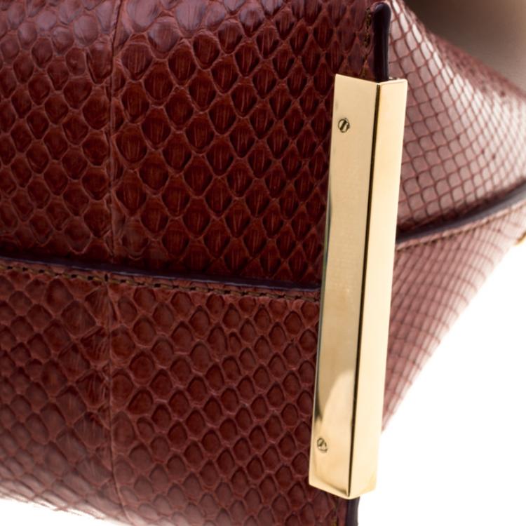 Pre Owned Chloe Multicolor Python Small Clare Shoulder Bag