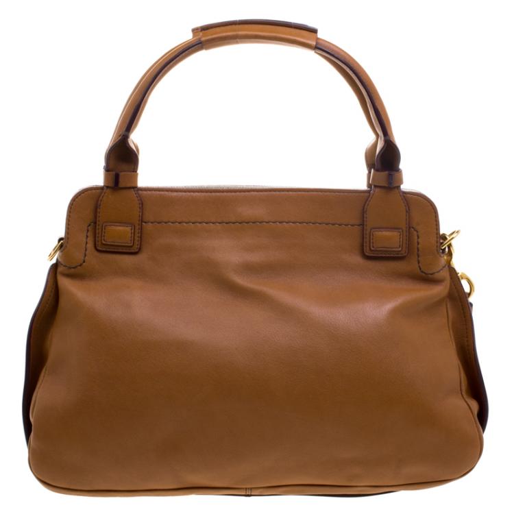 Pre Owned Chloe Brown Leather Margaret Shoulder Bag