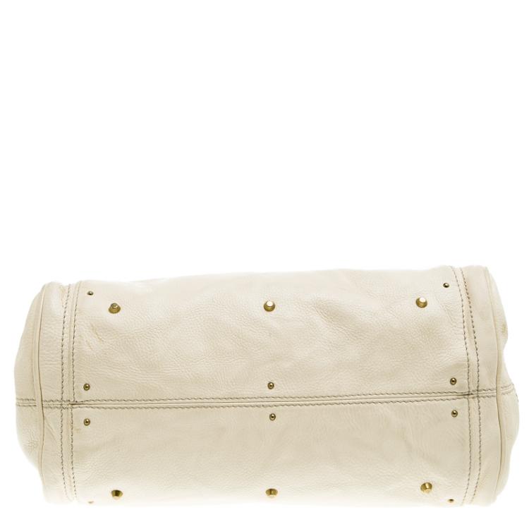 Pre Owned Chloe Cream Leather Medium Paddington Satchel