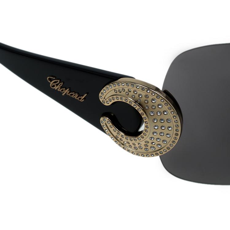 Pre Owned Chopard Black SCH939S Shield Sunglasses