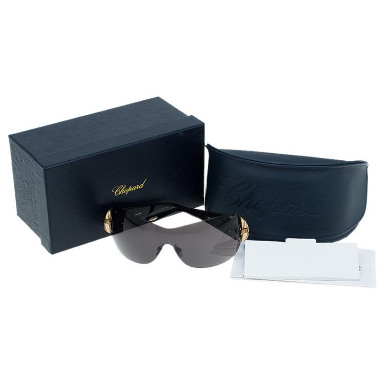 Pre Owned Chopard Black SCH939S Shield Sunglasses