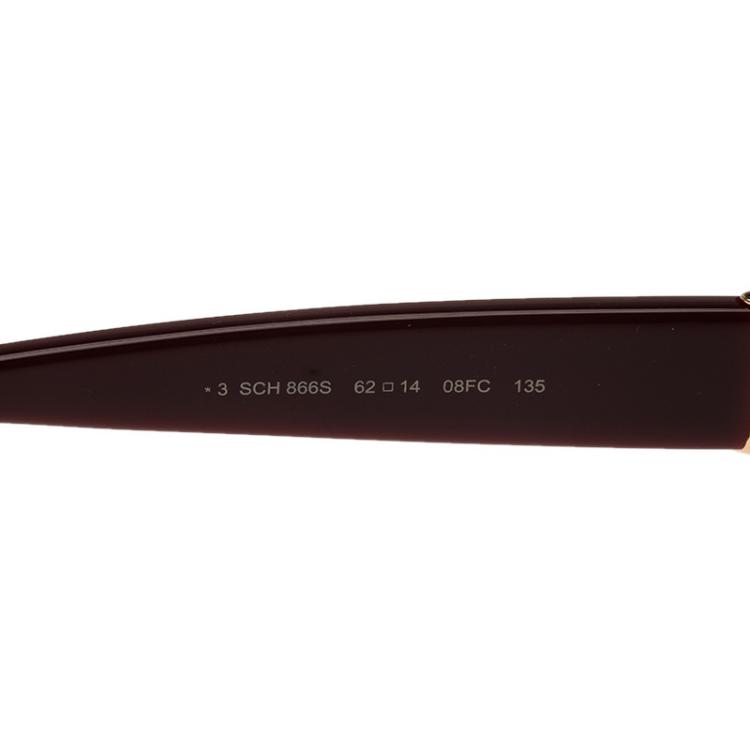 Pre Owned Chopard Gold and Burgundy SCH866S Aviators