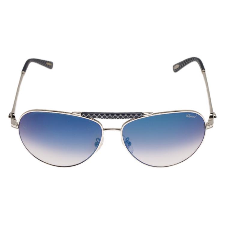 Pre Owned Chopard Silver and Black SCH870S Aviators