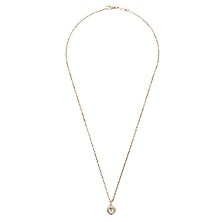 Pre Owned Chopard Miss Happy Yellow Gold And Diamond Pendant Necklace