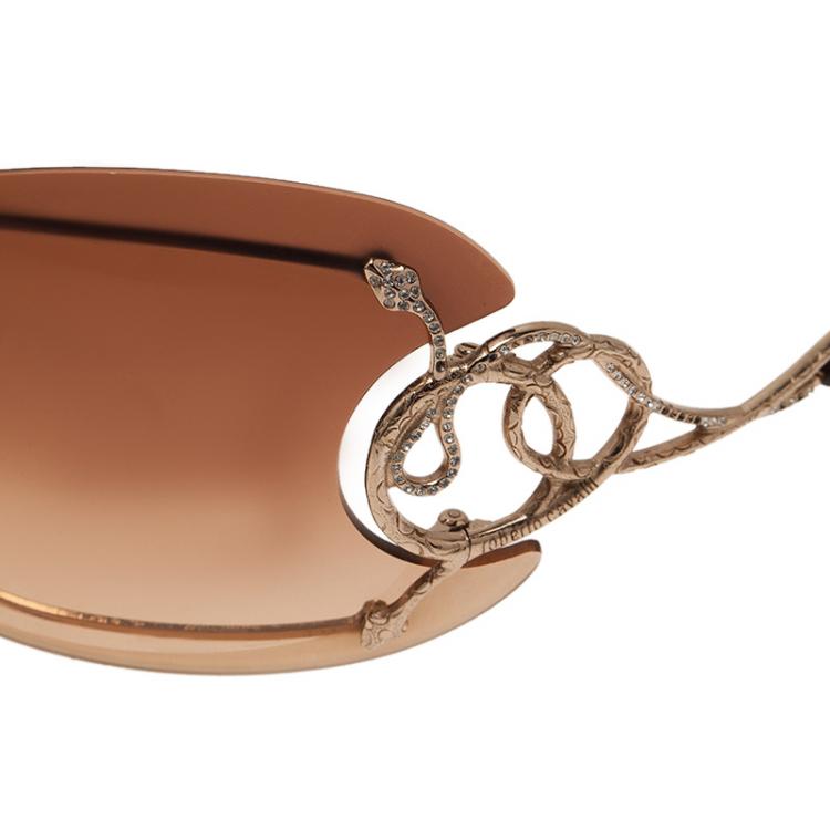 Pre Owned Chopard Brown Shield Cinco 223S Sunglasses