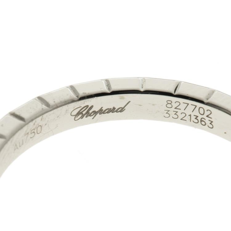 Pre Owned Chopard Ice Cube Diamond & 18k White Gold Band Ring Size 55