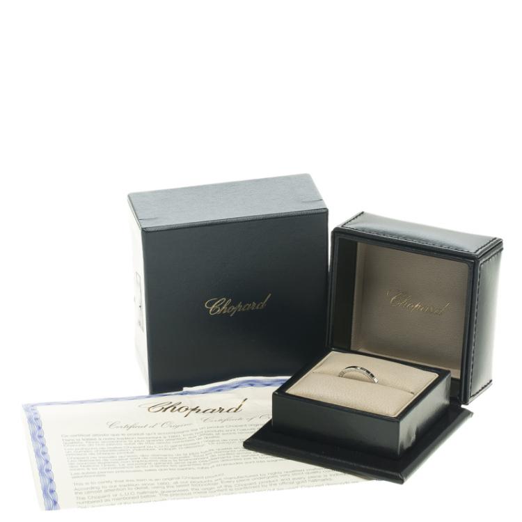 Pre Owned Chopard Ice Cube Diamond & 18k White Gold Band Ring Size 55