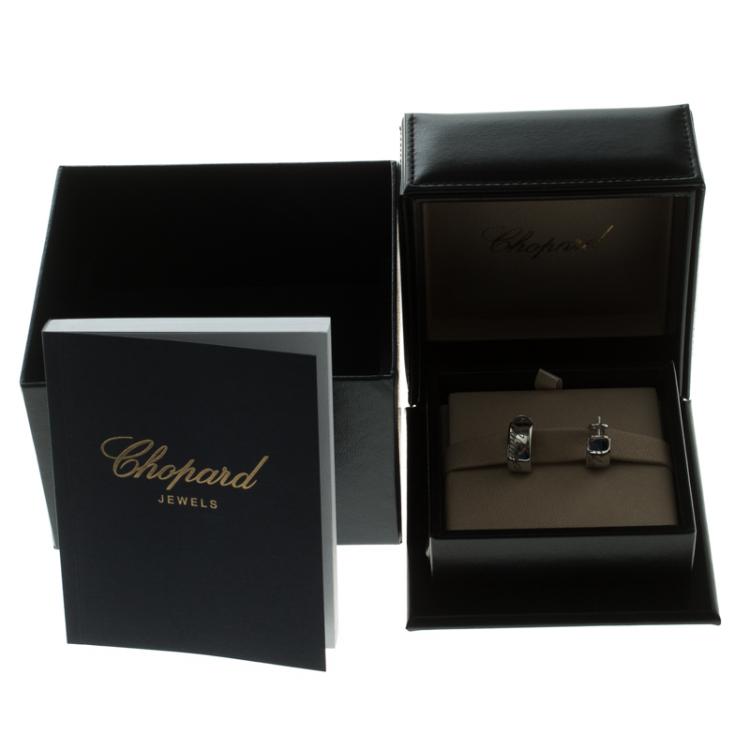 Pre Owned Chopard Chopardissimo 18k White Gold Clip On Huggie Earrings