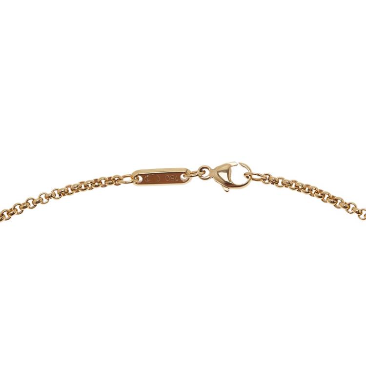 Pre Owned Chopard Chopardissimo Diamond Yellow Gold Pendant Necklace