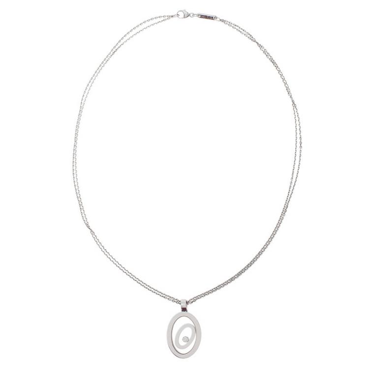 Pre Owned Chopard Happy Spirit Diamond White Gold Pendant Necklace