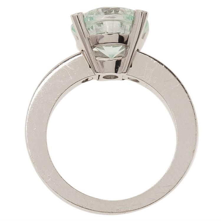 Pre Owned Chopard So Happy Diamond Diamond 18kt White Gold Ring Size 53