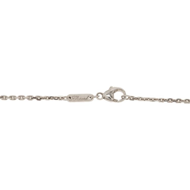مملوكة مسبقًا Chopard So Happy Diamond Pink Heart 5 Diamonds  White Gold Necklace