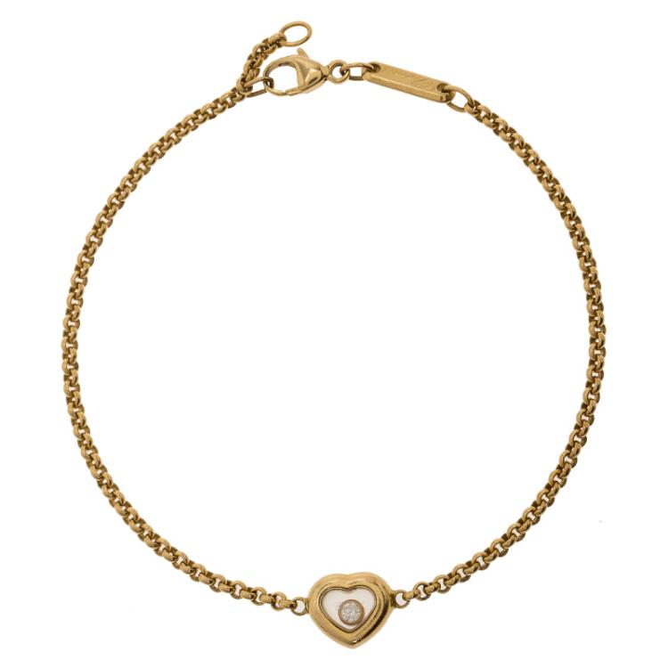 Pre Owned Chopard Miss Happy Diamond Yellow Gold Bracelet