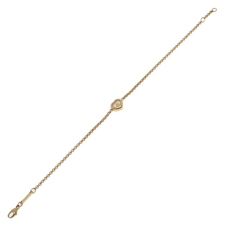 Pre Owned Chopard Miss Happy Diamond Yellow Gold Bracelet