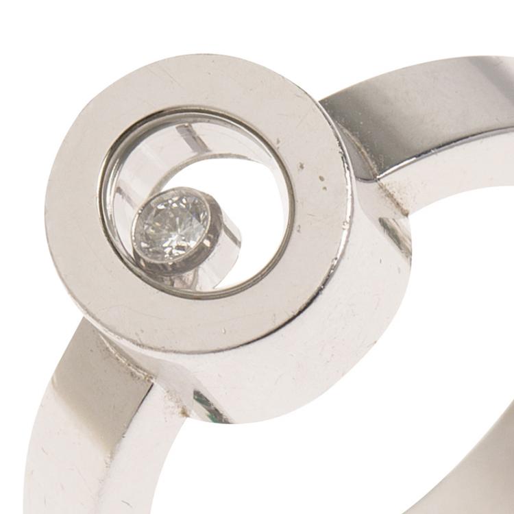 Pre Owned Chopard Very Chopard Diamond White Gold Ring Size 52