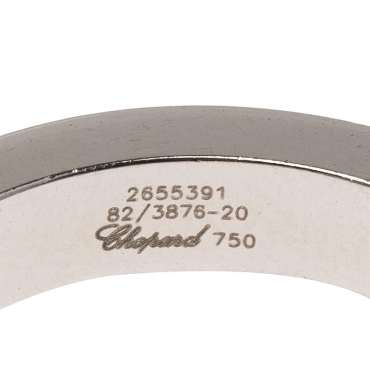 Pre Owned Chopard Very Chopard Diamond White Gold Ring Size 52