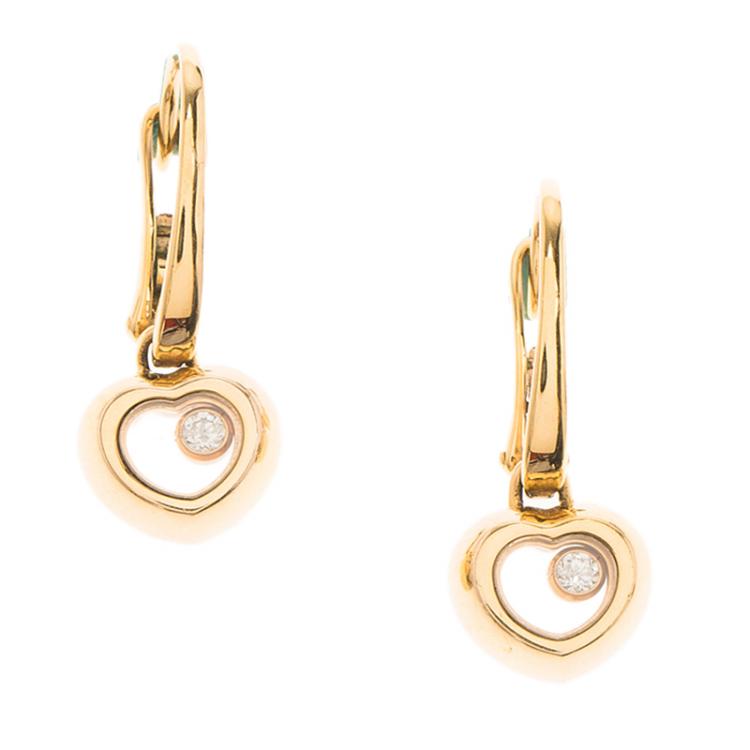 مملوكة مسبقًا Chopard Miss Happy Diamond Rose Gold Drop Earrings
