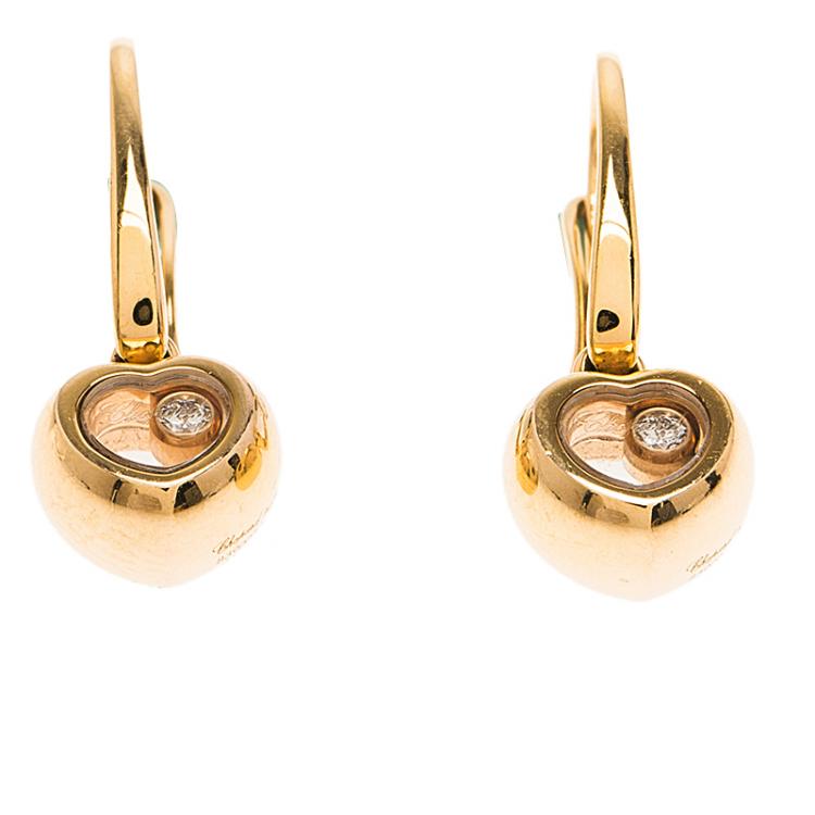 مملوكة مسبقًا Chopard Miss Happy Diamond Rose Gold Drop Earrings