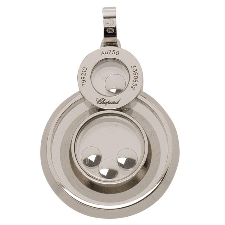 Pre Owned Chopard Happy 8 Floating Diamond White Gold Pendant
