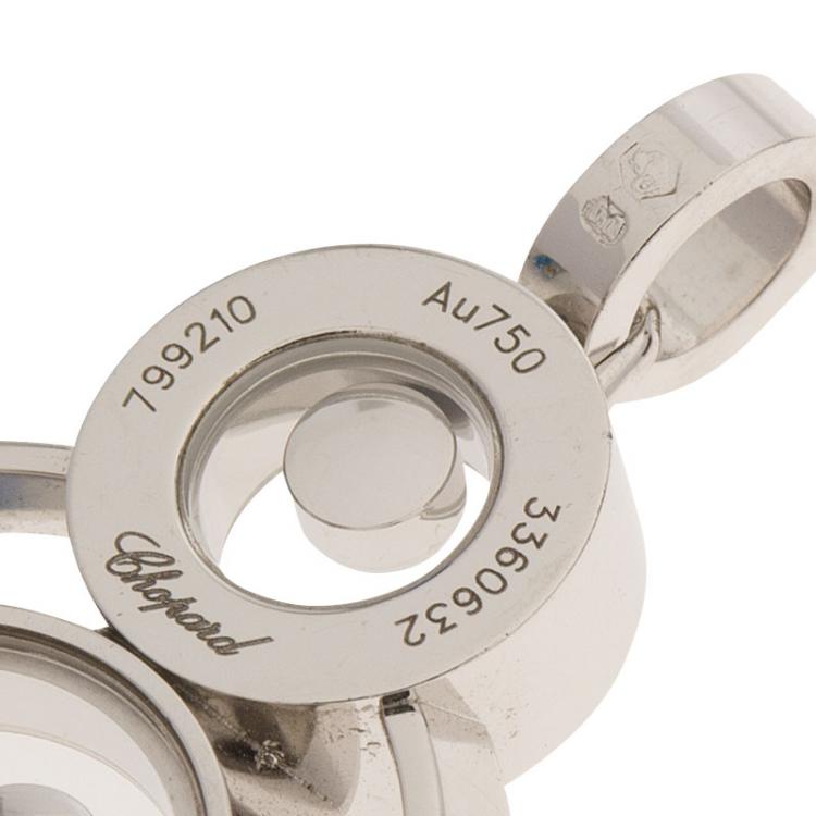 Pre Owned Chopard Happy 8 Floating Diamond White Gold Pendant