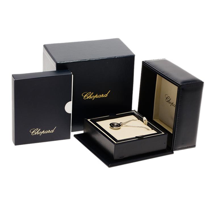 مملوكة مسبقًا Chopard Happy Spirit Diamond White Gold Pendant & Double Chain Necklace