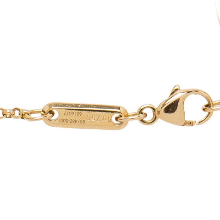 Pre Owned Chopard Happy Hearts Diamond & 18k Rose Gold Bracelet 17cm