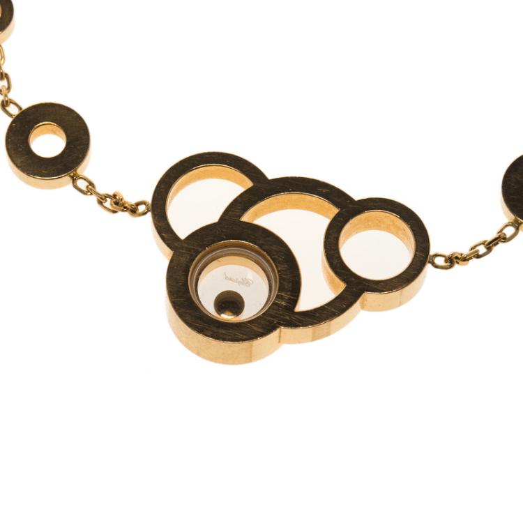 Pre Owned Chopard Happy Diamonds Bubbles 18k Rose Gold Bracelet 17cm