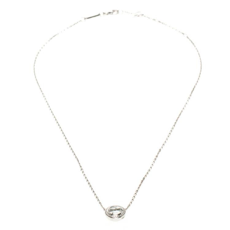 Pre Owned Chopard Happy Curves Diamond 18k White Gold Necklace