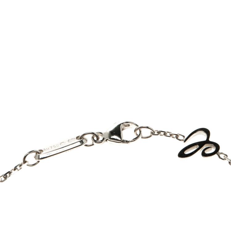 Pre Owned Chopard Happy Curves Diamond 18k White Gold Necklace