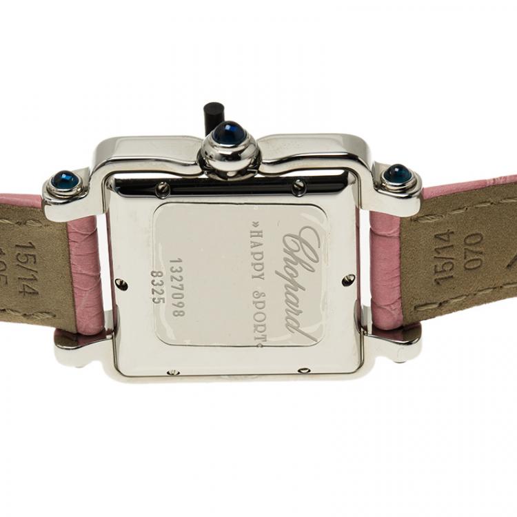 Pre Owned Chopard White Stainless Steel Happy Sport Women's Wristwatch 27MM