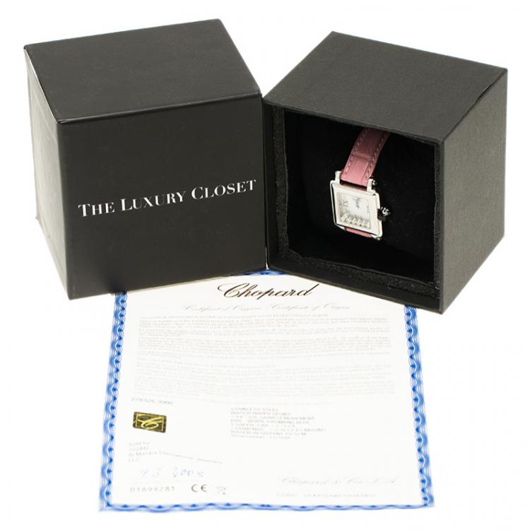 Pre Owned Chopard White Stainless Steel Happy Sport Women's Wristwatch 27MM