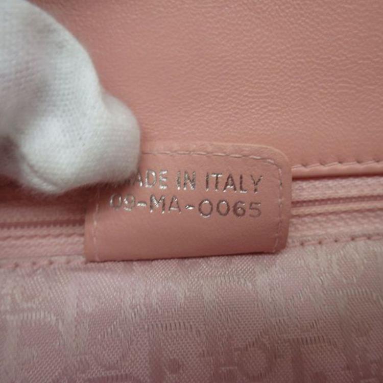 Pre Owned Dior Pink Cannage Leather Large Lady Dior Tote